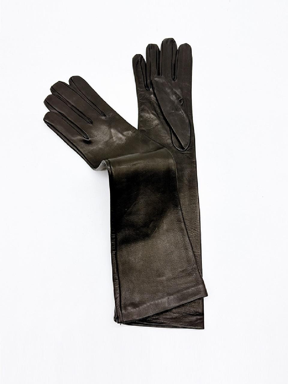 SO`SALT Premium Leather Silk Lined Long Sleeve Gloves (2A4D111001)
