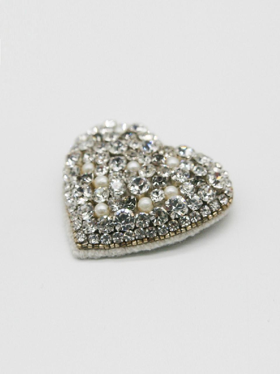SO`SALT Wool Cotton Glass Stone Brooch [Beige] (CU3D126001)