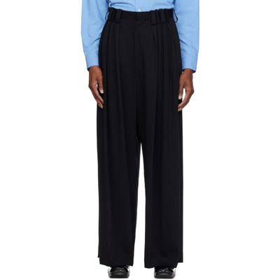 SOSHIOTSUKI SOSHIOTSUKI Black Eight Tuck High Waist Trousers