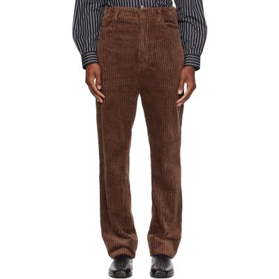 SOSHIOTSUKI SOSHIOTSUKI Brown Heavy Wale High Waist Trousers