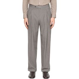 SOSHIOTSUKI SOSHIOTSUKI Gray Double Inverted Tuck Trousers
