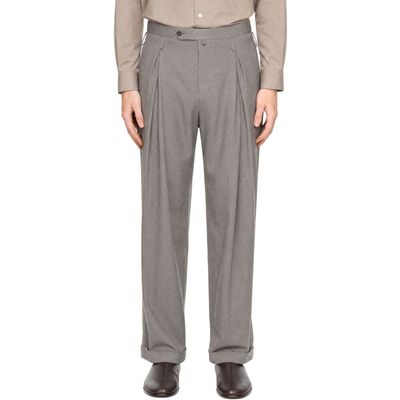SOSHIOTSUKI SOSHIOTSUKI Gray Double Inverted Tuck Trousers