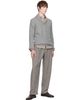 SOSHIOTSUKI SOSHIOTSUKI Gray Double Inverted Tuck Trousers - 4