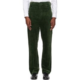 SOSHIOTSUKI SOSHIOTSUKI Green Heavy Wale High Waist Trousers