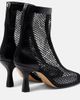 Souliers Martinez Souliers Martinez Fira leather-trimmed fishnet ankle boots - 3