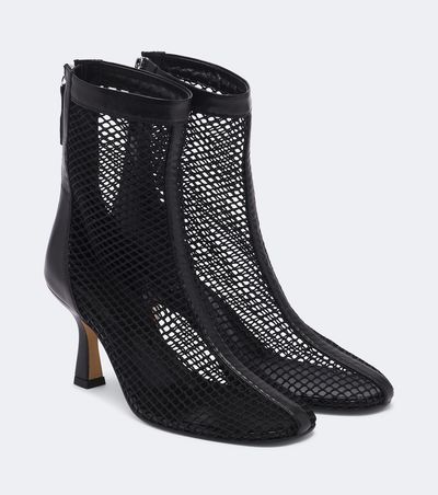 Souliers Martinez Souliers Martinez Fira leather-trimmed mesh ankle boots