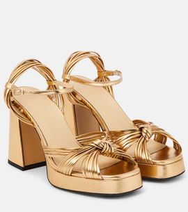Souliers Martinez Souliers Martinez Springs metallic leather platform sandals
