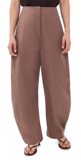 Source Unknown Source Unknown Edolo Barrel Leg Trousers Brown