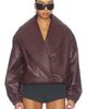 Source Unknown Source Unknown Eleni Faux Leather Bomber Jacket - 1