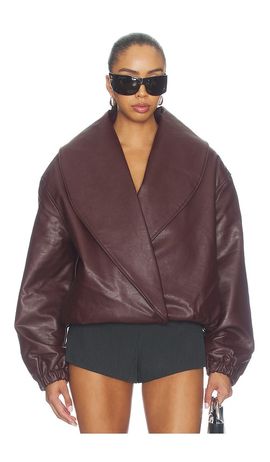 Source Unknown Source Unknown Eleni Faux Leather Bomber Jacket