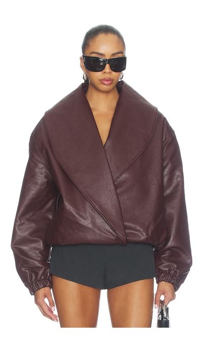 Source Unknown Source Unknown Eleni Faux Leather Bomber Jacket