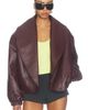Source Unknown Source Unknown Eleni Faux Leather Bomber Jacket - 2