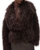 Source Unknown Source Unknown Hathi Belted Faux Fur Jacket Brown - 1