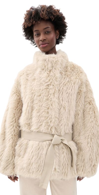 Source Unknown Source Unknown Ilaria Faux Fur Coat Beige