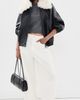 Source Unknown Source Unknown Rioni Faux Fur Collar Bomber Jacket Black - 5