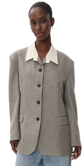Source Unknown Source Unknown Suki Collar Blazer Grey One
