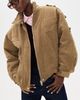 Source Unknown Source Unknown Tova Faux Suede Bomber Jacket Khaki - 2