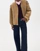 Source Unknown Source Unknown Tova Faux Suede Bomber Jacket Khaki - 5