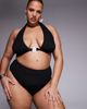South Beach Curve South Beach Curve crinkle high waisted bikini bottoms in black - 2