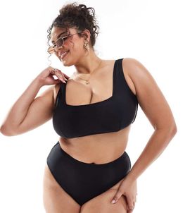 South Beach Curve South Beach Curve crop bikini top in black