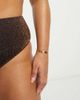South Beach Curve South Beach Curve Exclusive high waist bikini bottom in brown metallic - 3