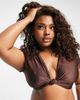 South Beach Curve South Beach Curve Exclusive knot front bikini top in brown - 1