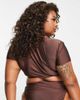 South Beach Curve South Beach Curve Exclusive knot front bikini top in brown - 2