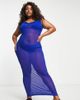 South Beach Curve South Beach Curve Exclusive maxi mesh beach summer dress in blue - 1
