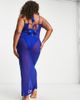South Beach Curve South Beach Curve Exclusive maxi mesh beach summer dress in blue - 2