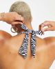 South Beach Curve South Beach Curve Exclusive triangle halter bikini top in zebra print-Multi - 3
