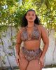 South Beach Curve South Beach Curve ft Leslie Sidora Exclusive mix & match triangle bikini top in animal print-Multi - 1