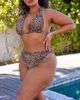 South Beach Curve South Beach Curve ft Leslie Sidora Exclusive mix & match triangle bikini top in animal print-Multi - 4