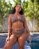 South Beach Curve South Beach Curve ft Leslie Sidora Exclusive mix & match triangle knot bikini top in animal print-Multi - 4
