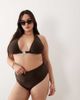 South Beach Curve South Beach Curve high waist bikini bottoms in mocha brown - 1