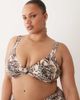South Beach Curve South Beach Curve knot front bikini top in leopard print-Brown - 1