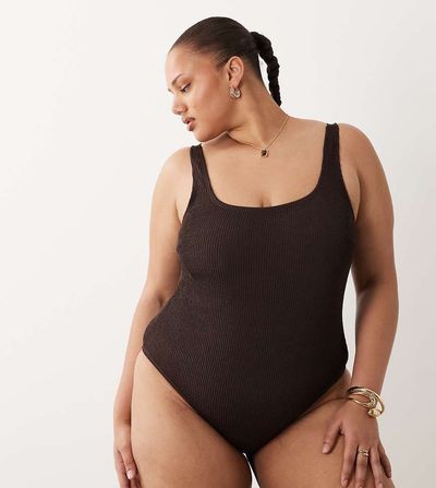 South Beach Curve South Beach Curve swimsuit in mocha brown