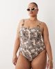 South Beach Curve South Beach Curve swimsuit with hardware detail in leopard print-Brown - 1