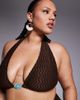 South Beach Curve South Beach Curve textured halterneck bikini top in brown - 1