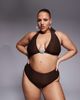South Beach Curve South Beach Curve textured halterneck bikini top in brown - 2
