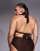 South Beach Curve South Beach Curve textured halterneck bikini top in brown - 3
