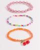 South Beach South Beach 3 layered cherry charm beaded bracelets in multi - 1