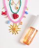 South Beach South Beach beaded multi layer charm necklace in pink - 2