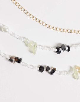 South Beach South Beach beaded shell trim belly chain in multi