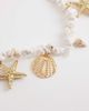 South Beach South Beach beaded stone starfish and shell necklace in gold - 4