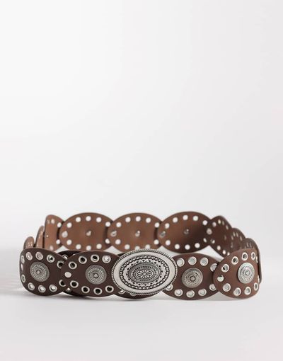 South Beach South Beach boho disc belt in chocolate brown
