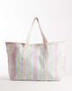 South Beach South Beach casual beach tote bag in pastel stripe-Multi - 1