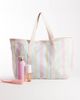 South Beach South Beach casual beach tote bag in pastel stripe-Multi - 2