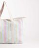 South Beach South Beach casual beach tote bag in pastel stripe-Multi - 3