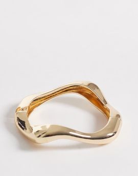 South Beach South Beach chunky molten bangle in gold