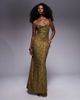 South Beach South Beach cowl neck maxi beach dress in olive-Green - 1
